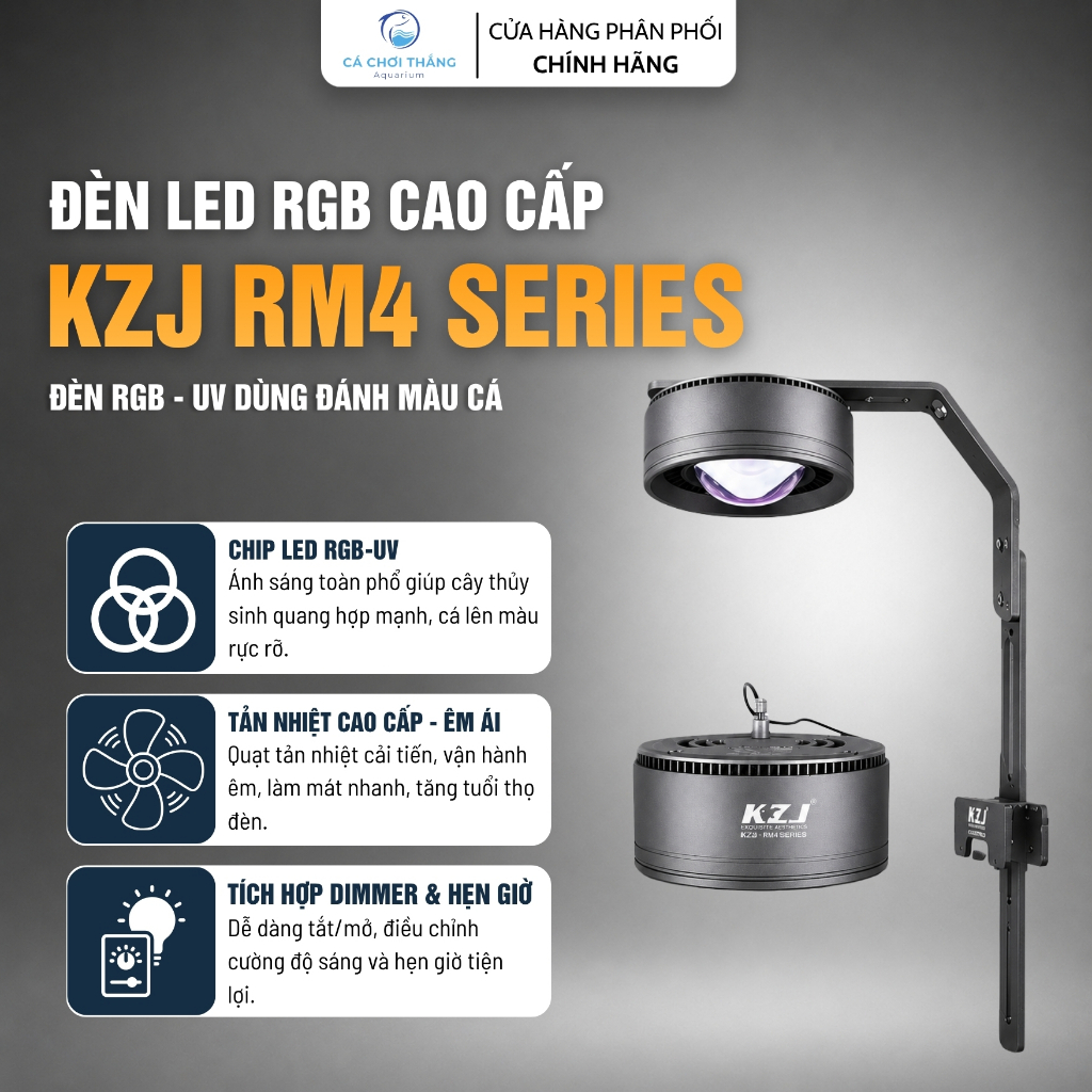 Đèn KZJ RM4/RA5 Series - Giúp đánh màu cá màu cây rực rỡ, kết hợp phong cách Biotope huyền ảo