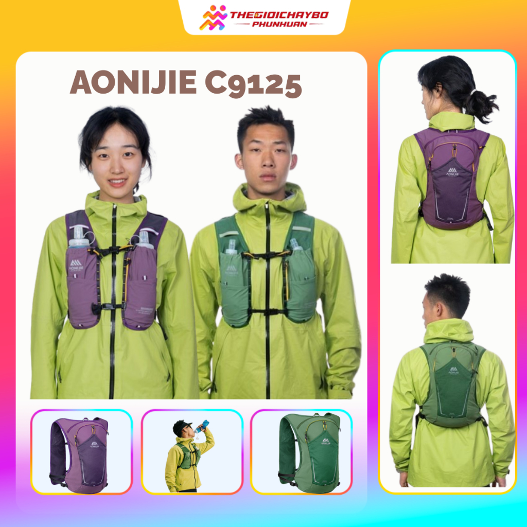 Balo Chạy Bộ Aonijie C9125 Cao Cấp - Vest Nước Thể Thao Siêu Nhẹ 210g Điều Chỉnh Vòng Ngực Linh Hoạt