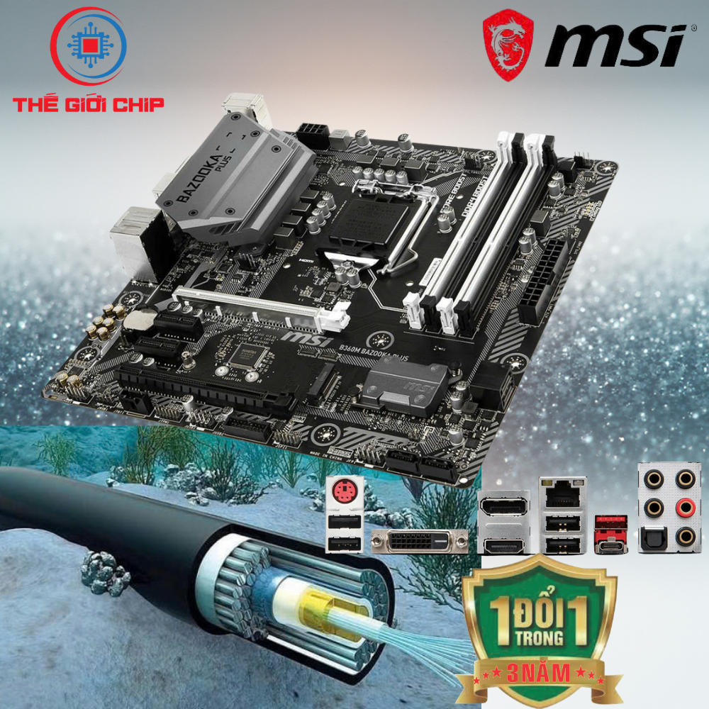 Mainboard MSI B360M BAZOOKA PLUS  (Intel LGA 1151-v2, M-ATX, 4 khe RAM DDR4) like new Bảo hành 36 th