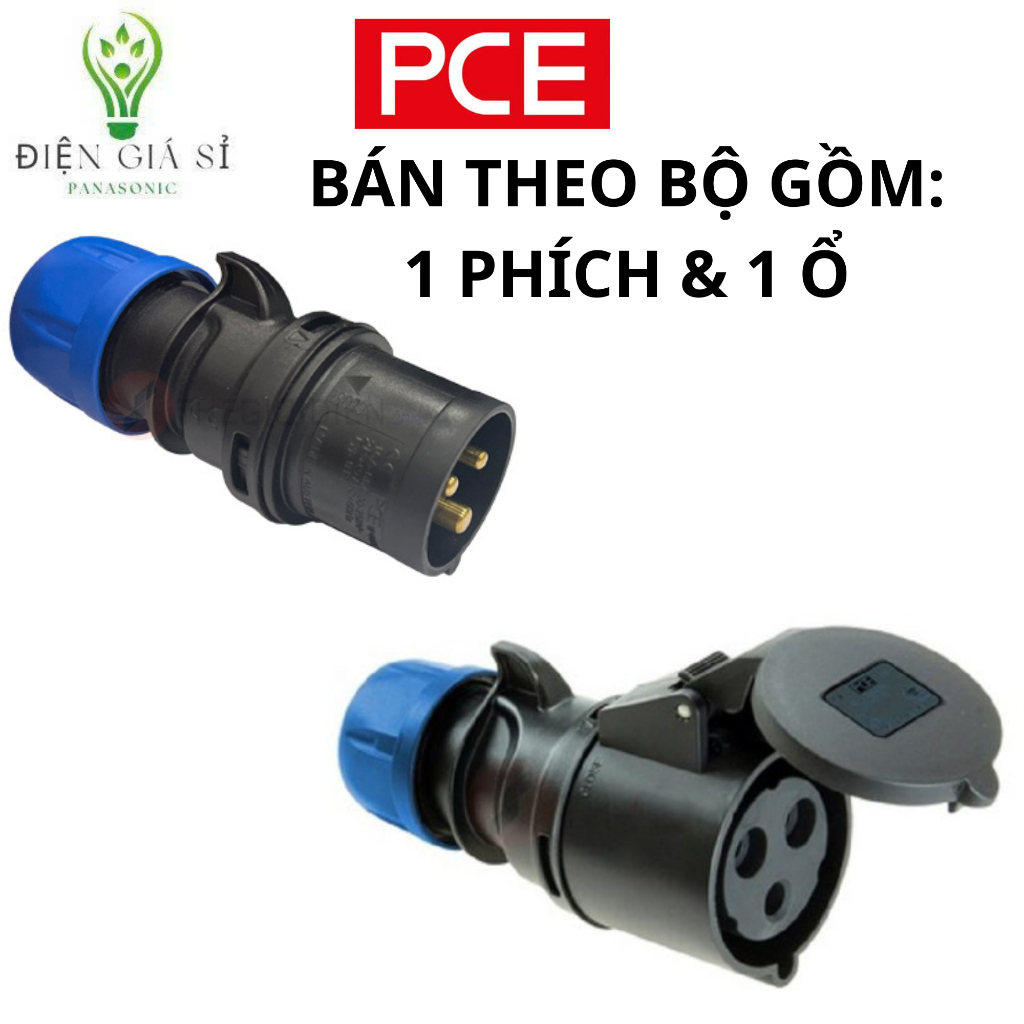 Combo Phích Và Ổ Công Nghiệp 3P16A 230V IP44 (F013-6ECO), Chính Hãng PCE