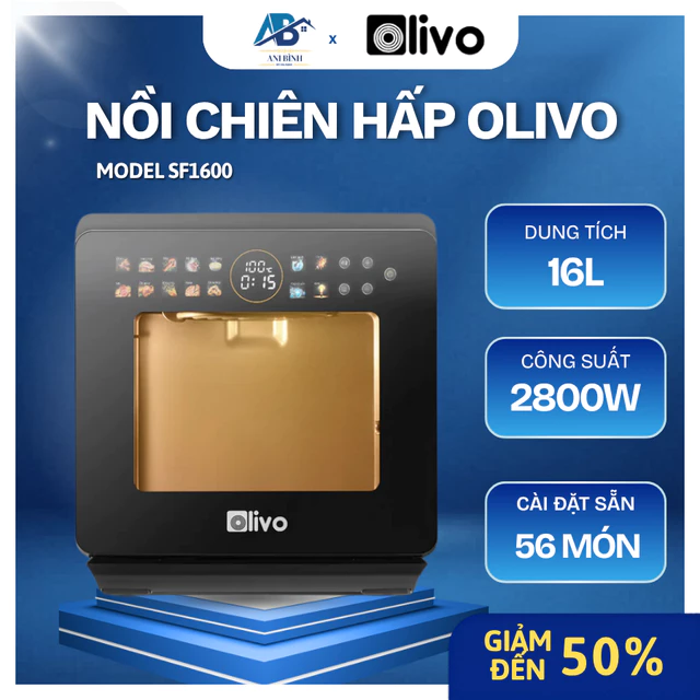Nồi Chiên Hấp Olivo SF1600 Kết Hợp Chiên Không Dầu Và Hấp, Giúp Đồ Ăn Luôn Mọng Nước - Ani Bình Đồ Gia Dụng