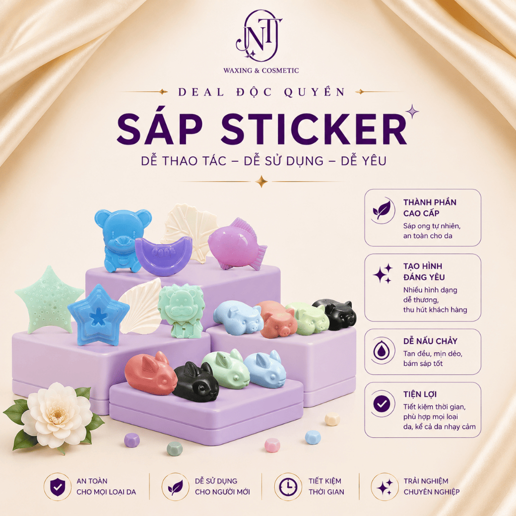 Sáp Wax Lông premier nhập khẩu hình Sticker, sáp hình động vật cute đáng yêu NT WAXING