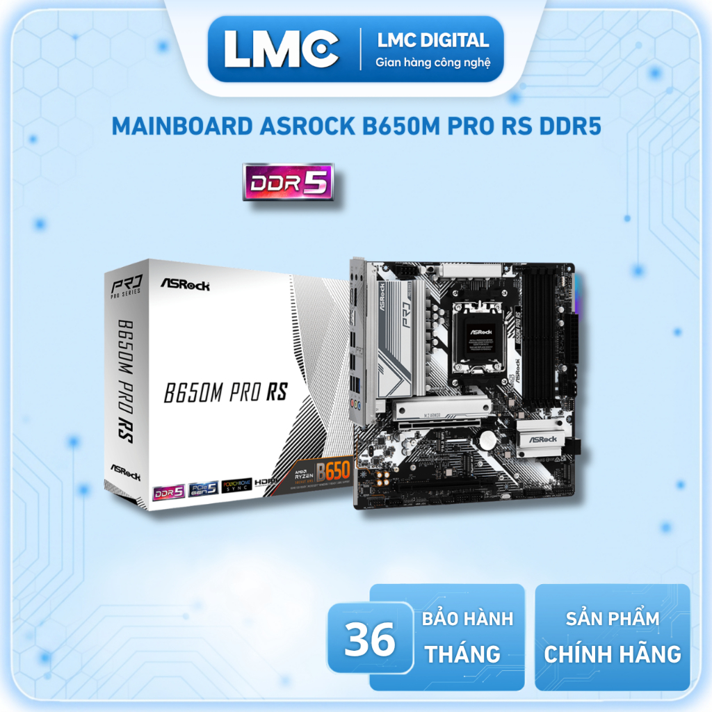 Mainboard ASRock B650M Pro RS DDR5 ( AM5 - Micro ATX - 4x DDR5 )