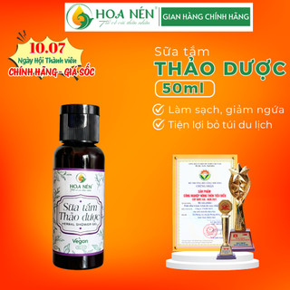 Sữa Tắm Thảo Dược 50ml - Hoa Nén - Vegan - Làm sạch, dưỡng ẩm, tiện bỏ túi du lịch