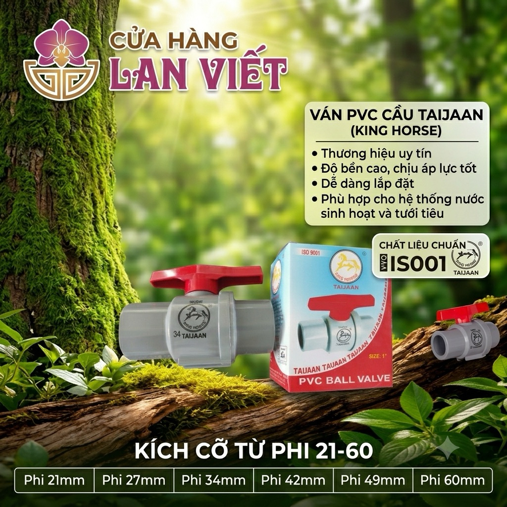 Khoá nước PVC CẦU TAIJAAN (KING HORSE) - CHÍNH HÃNG ISO 9001