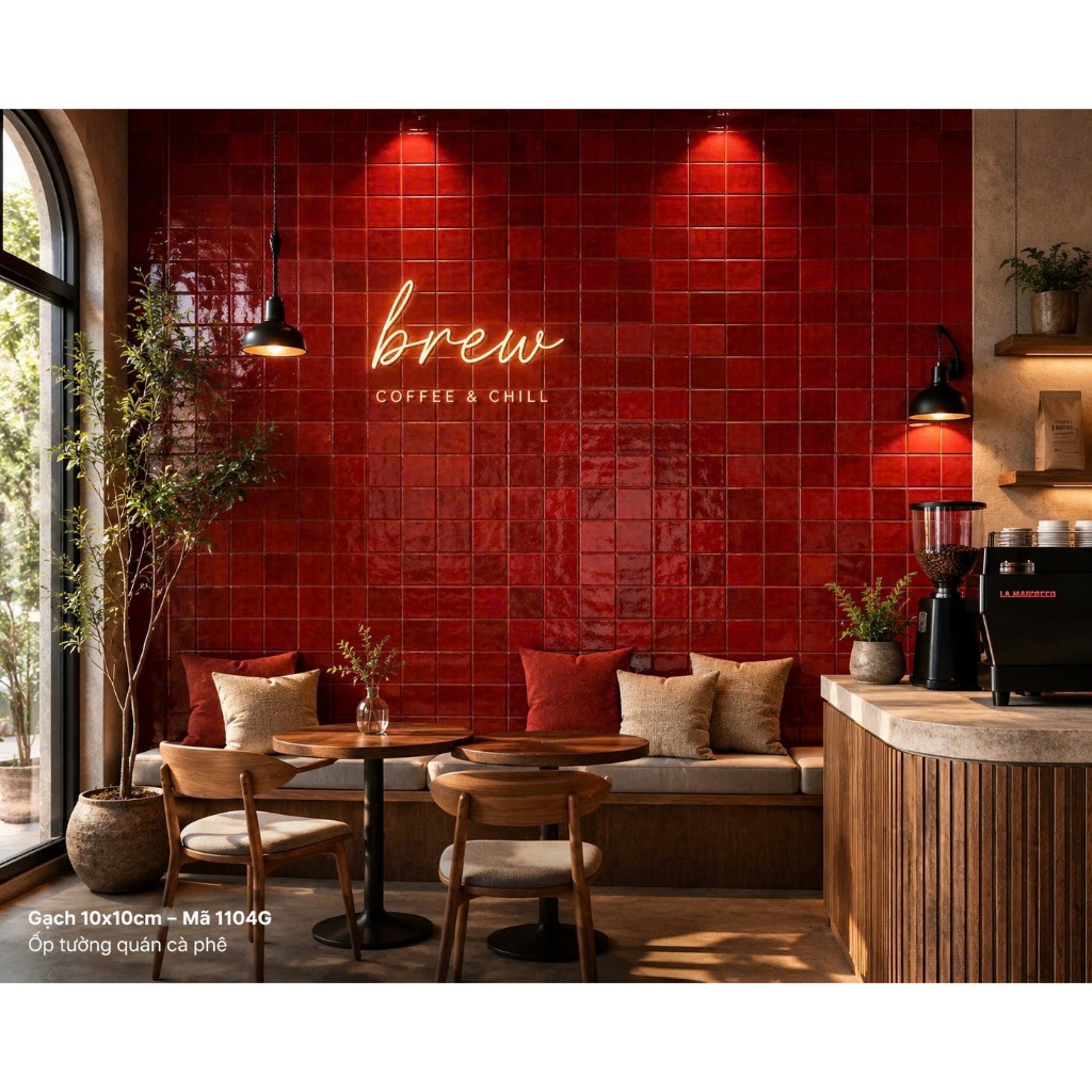 Gạch thẻ trang trí 10x10 màu sắc tươi sáng, thiết kế hiện đại, giá rẻ, độ bền cao, ốp bếp, quầy bar,