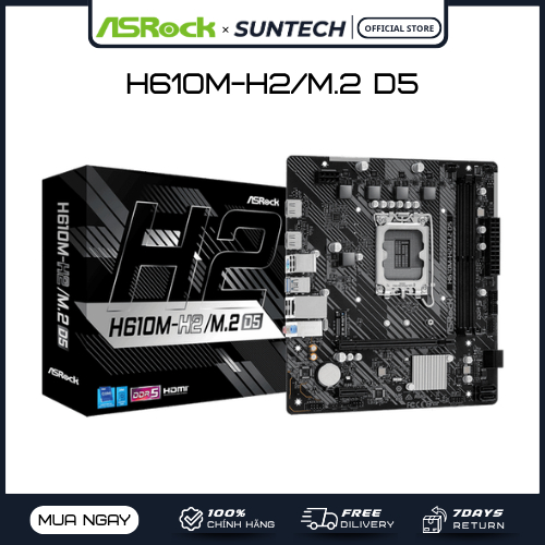 Mainboard ASROCK H610M-H2/M.2 D5 | Socket LGA1700, DDR5, PCIe 4.0, Siêu Bền, Giải Pháp Kinh Tế Cho P