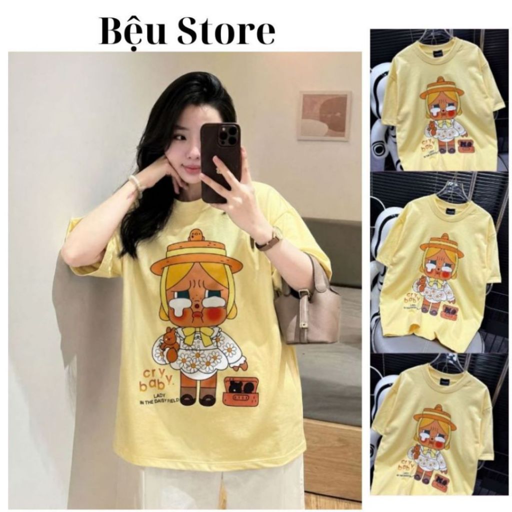 Áo Thun Nữ Dáng Dài Rộng In Hình Chất Cotton Mềm Mát [MONO STUDIO] A-48
