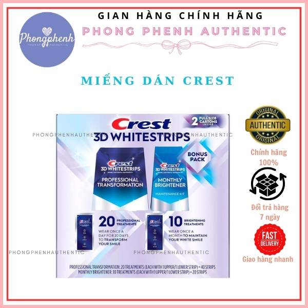 MIẾNG DÁN TRẮNG RĂNG CREST 3D WHITESTRIPS