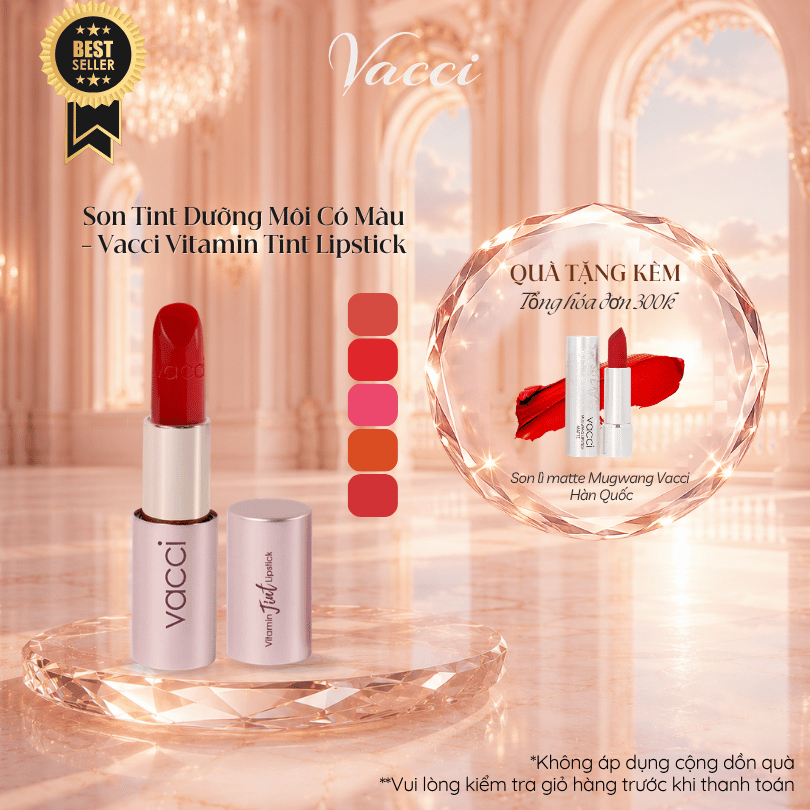 Son Tint Dạng Thỏi Dưỡng Môi Mềm Mịn Có Màu Hàn Quốc - Vacci Vitamin Tint Lipstick - Mẫu Mới