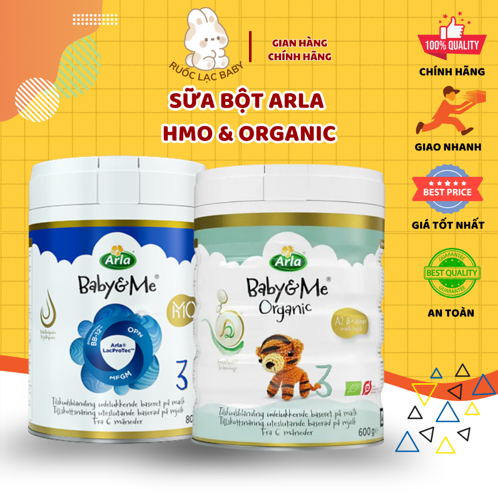 Sữa bột Arla Baby&Me HMO | Arla Baby&Me Organic A2 cho bé - Ruốc Lạc Baby