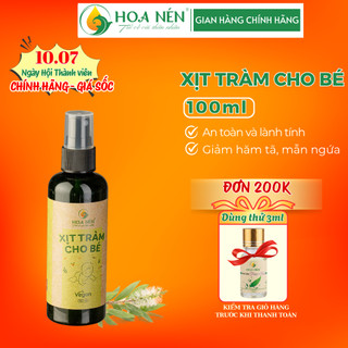 Xịt Tràm Cho Bé 100ml - Hoa Nén - Vegan - Ngăn muỗi và côn tr.ùng,  giảm hăm tã, rôm sảy cho bé
