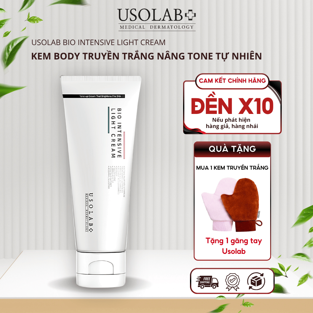 Kem body trắng da Usolab Intensive Light Cream hỗ trợ nâng tone da nhanh chóng cho mọi loại da 250ml