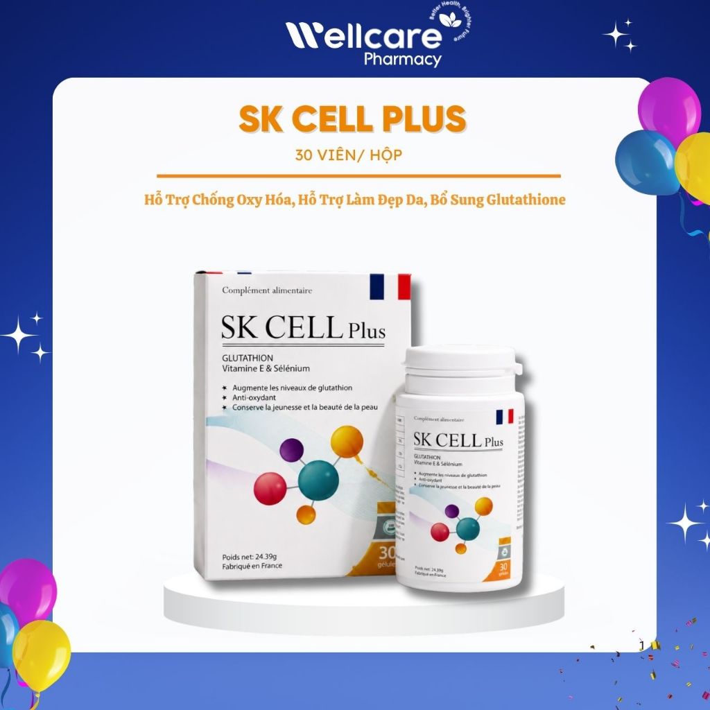[CHÍNH HÃNG] SK Cell Plus Glutathione - Hỗ Trợ Chống Oxy Hóa, Chăm Sóc Da - Hộp 30 Viên
