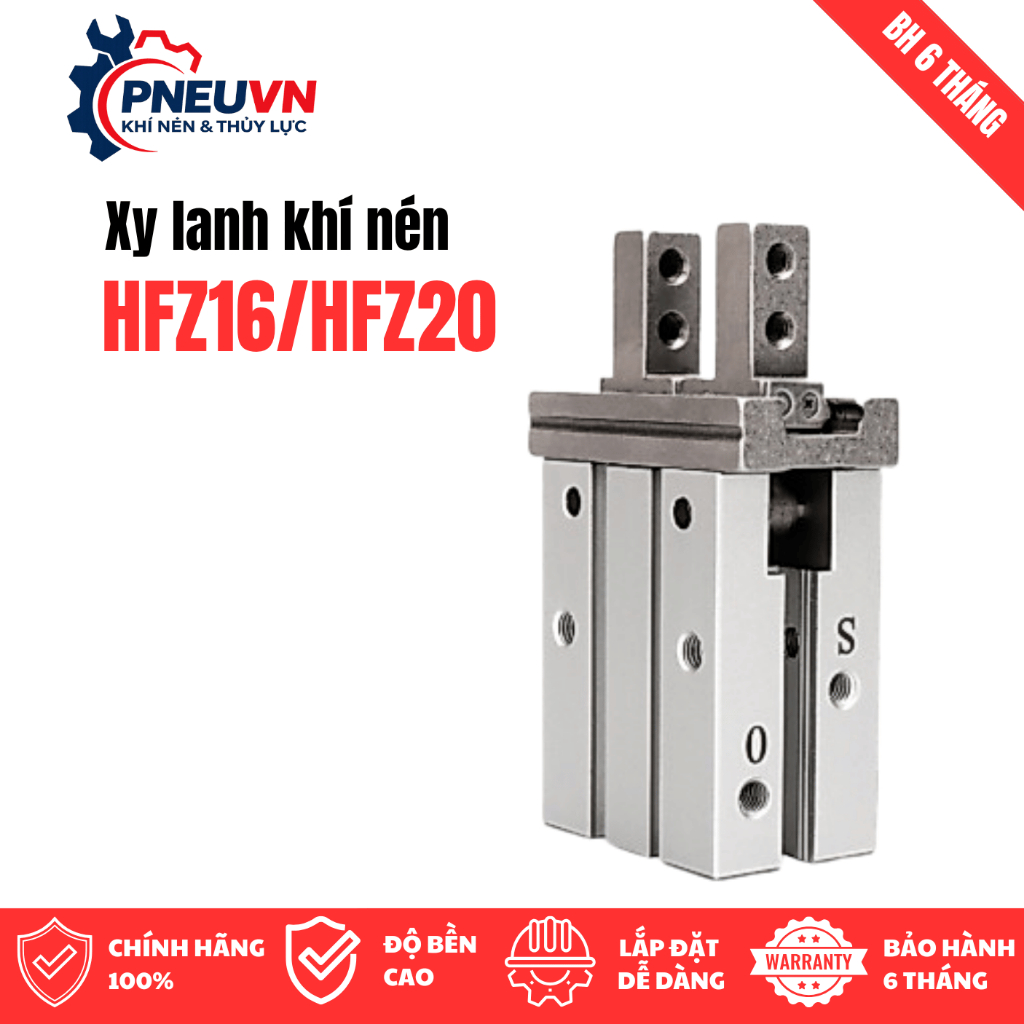 Xi Lanh Kẹp HFZ10/HFZ16/HFZ20/HFZ25 Dùng Kẹp Phôi Kẹp Tự Động Dùng Máy CNC Máy Công Nghiệp