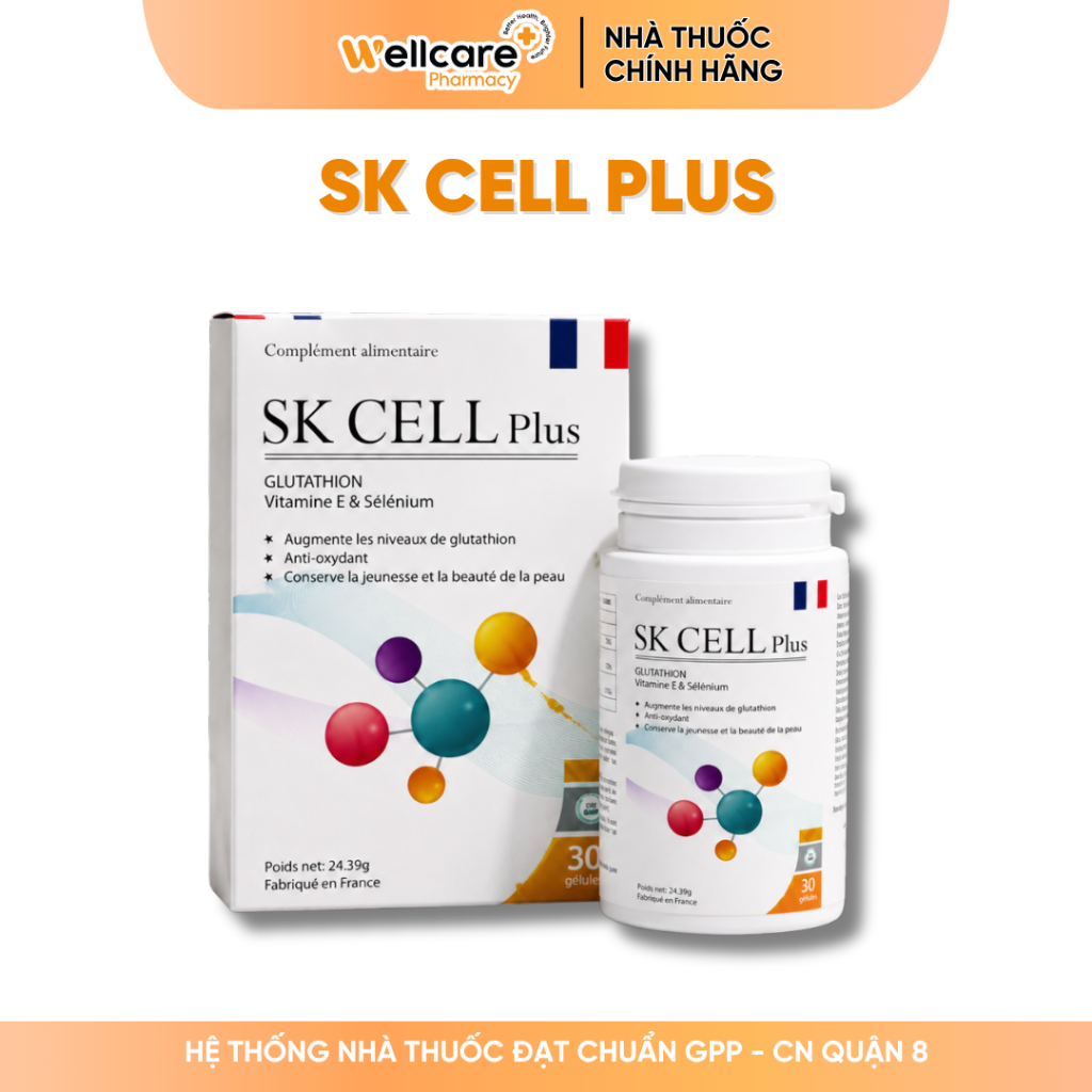 [CHÍNH HÃNG] SK Cell Plus Glutathione - Hỗ Trợ Chống Oxy Hóa, Chăm Sóc Da - Hộp 30 Viên