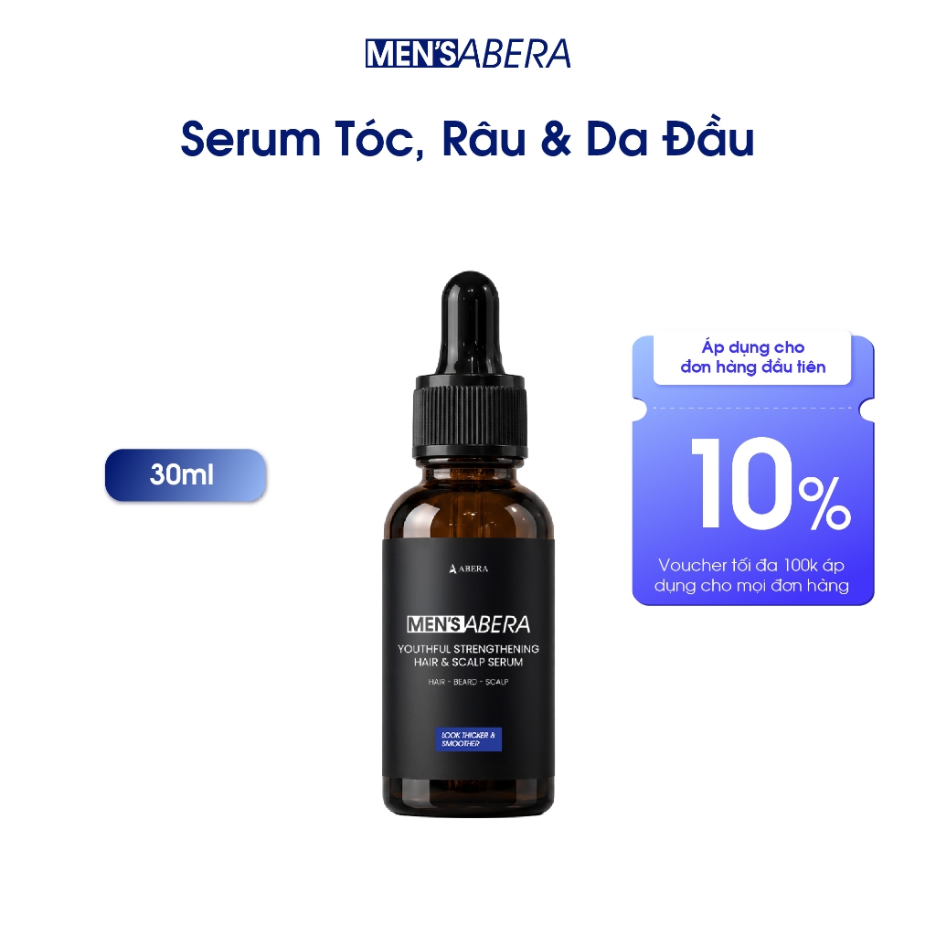 Serum Tóc, Râu & Da Đầu MEN'ABERA 30g - Hoạt Chất Kopexil & Panthenol - Hỗ Trợ Giảm Gãy Rụng, Tóc Dà