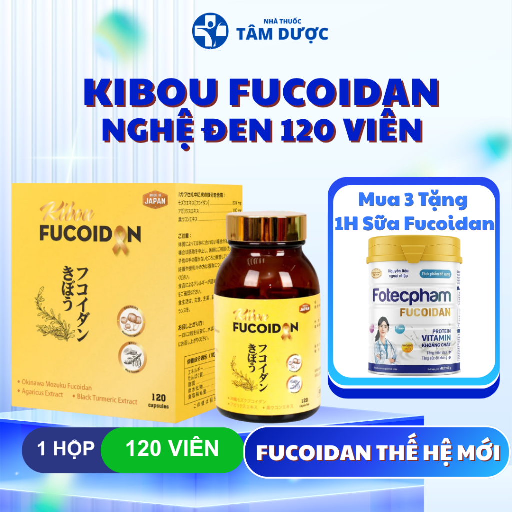 Kibou Fucoidan Nghệ Đen Nhật Bản Chính Hãng - Giúp Giảm U Bướu, Ngừa Oxy Hóa Và Tăng Cường Đề Kháng