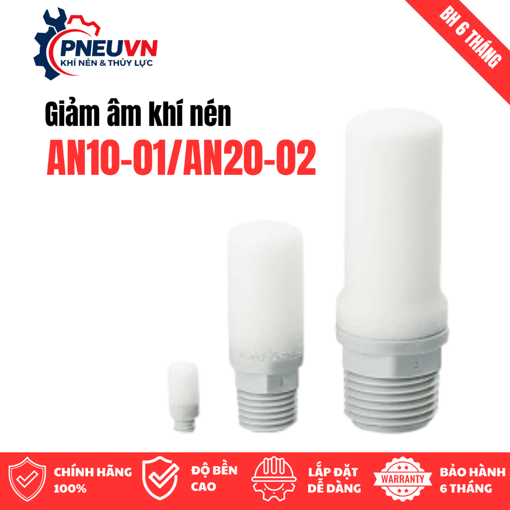 Giảm thanh tiêu âm AN05-M5/AN10-01/AN20-02/AN30-03/AN40-04 lắp giảm âm khí nén