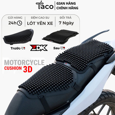 Taco - Đệm Lót Yên Xe Máy Chính Hãng ZDK, Thảm Cao Su Massage Êm Ái Cho Grab Shipper Phượt Thủ Y1 Y2 Y3