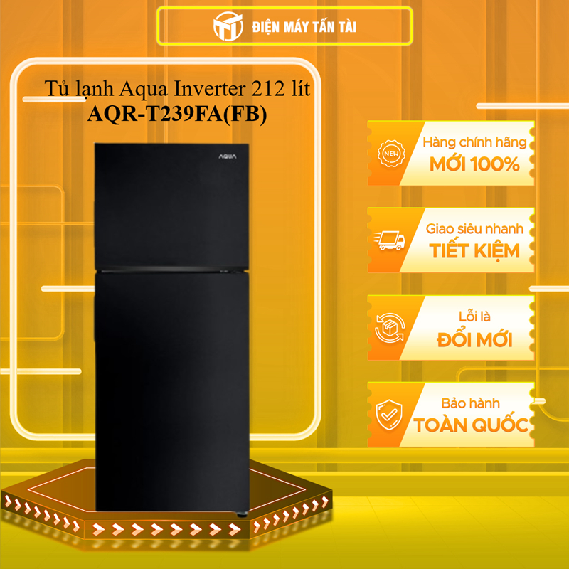 (HCM) - AQR-T239FA(FB) - Tủ lạnh Aqua Inverter 212 lít AQR-T239FA(FB)