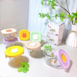 Hũ thủy tinh chia vạch 210ml mẫu họa tiết cho bé ăn dặm