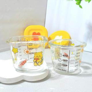 Hũ thủy tinh chia vạch 210ml mẫu họa tiết cho bé ăn dặm