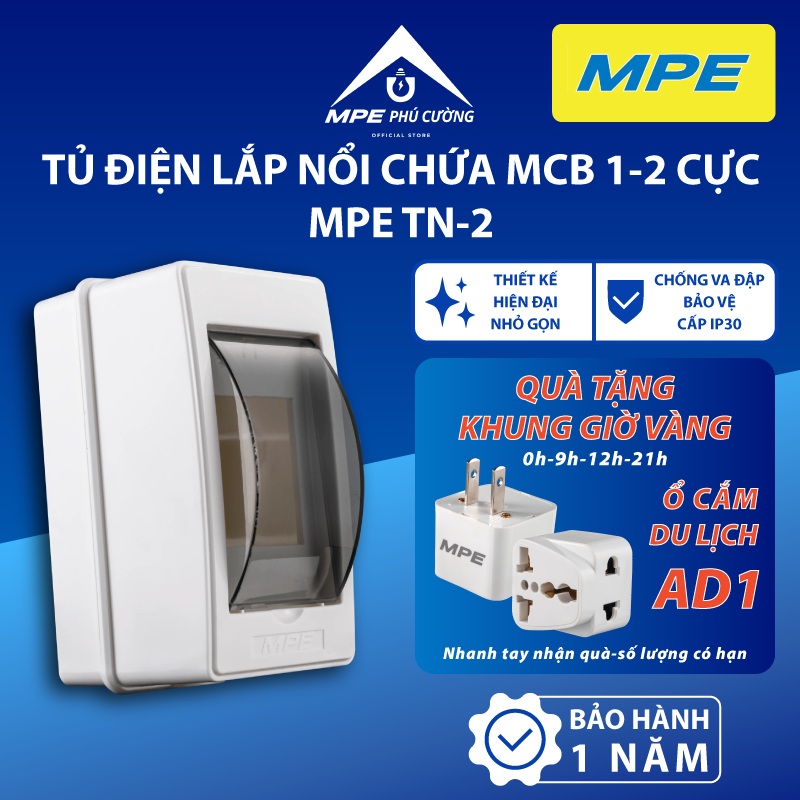 (CHÍNH HÃNG) MPE - Tủ điện lắp nổi chứa MCB IP30 Chính hãng MPE Phú Cường