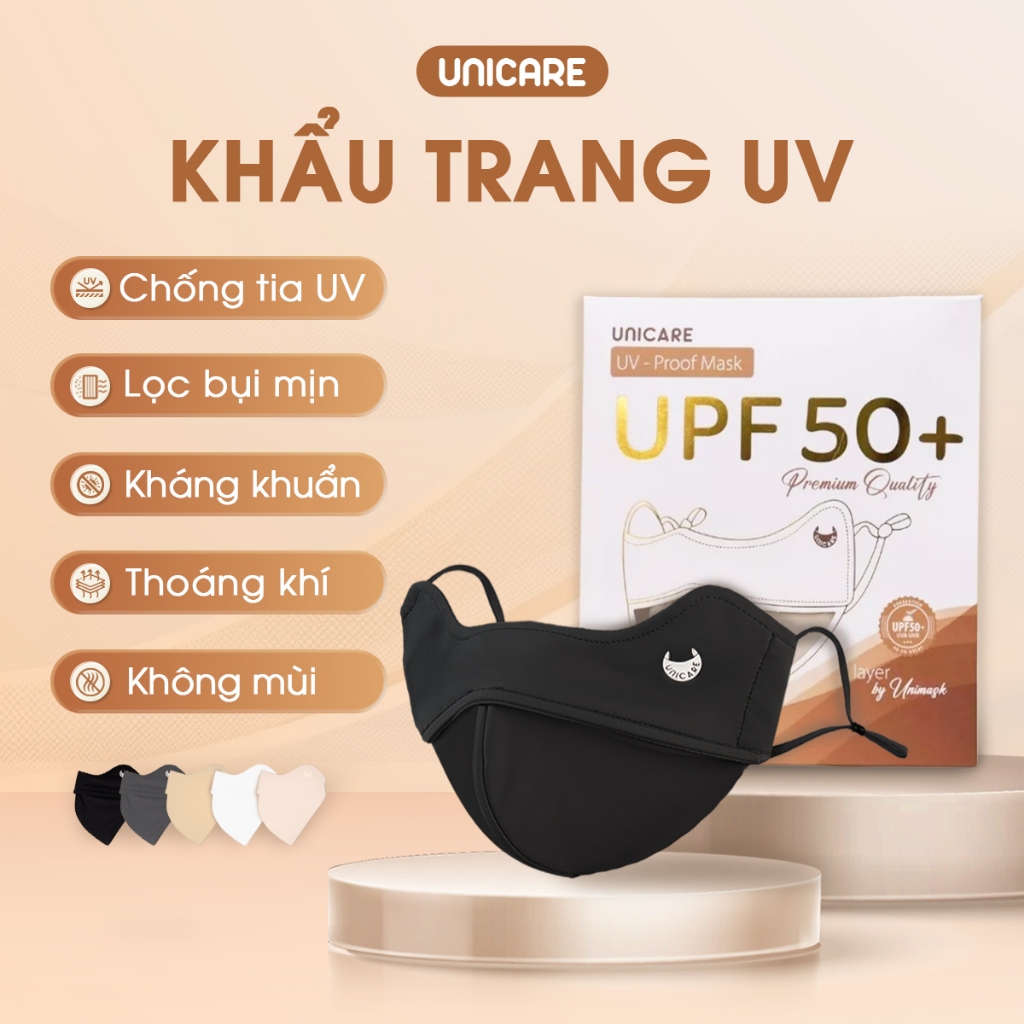 [UNICARE] UNICARE COMBO 4 Chiếc Khẩu trang UV - Proof Mask Chống Tia UV Mềm Mịn Mát Thông Thoáng