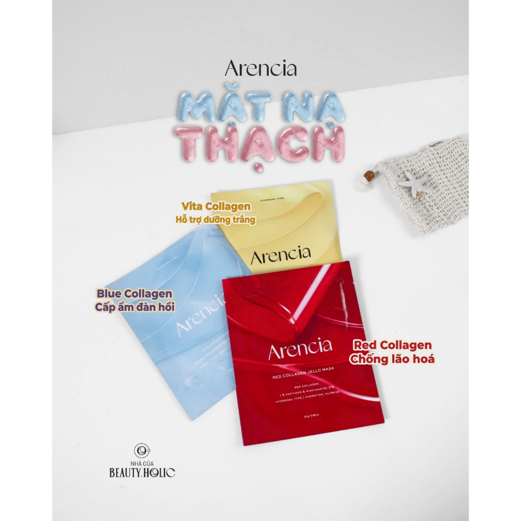 Mặt nạ thạch phục hồi & trẻ hoá da ARENCIA RED COLLAGEN  - BLUE COLLAGEN - VITA COLLAGEN RADIANCE JE