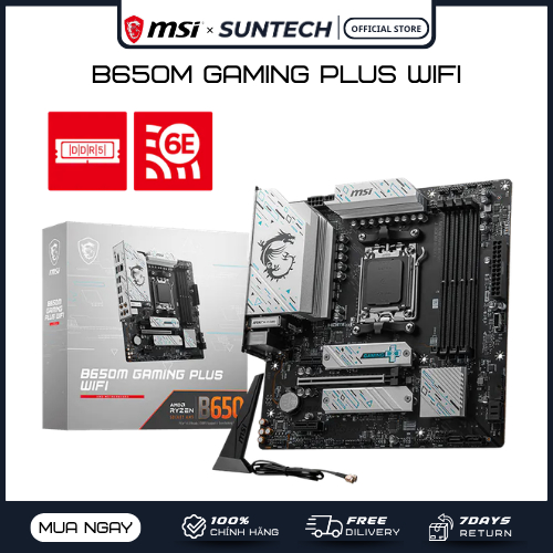 Mainboard MSI B650M GAMING PLUS WIFI | Socket AM5, DDR5, PCIe 4.0, Wi-Fi 6E, Thiết Kế Gaming Bền Bỉ