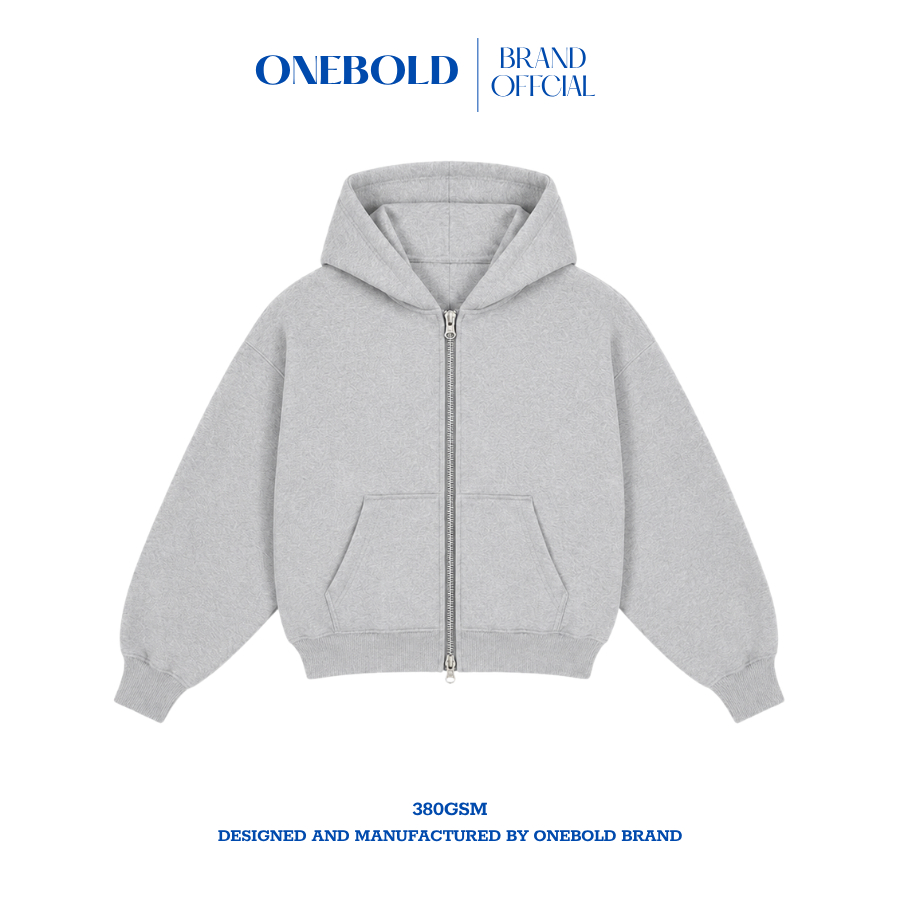 Áo Khoác Hoodie Zip ONEBOLD "Khóa 2 Đầu Nỉ Chân Cua" 380GSM, Áo Nỉ Form Rộng Mũ To Cúc Bấm Nam Nữ Phong Cách | BigBuy360 - bigbuy360.vn