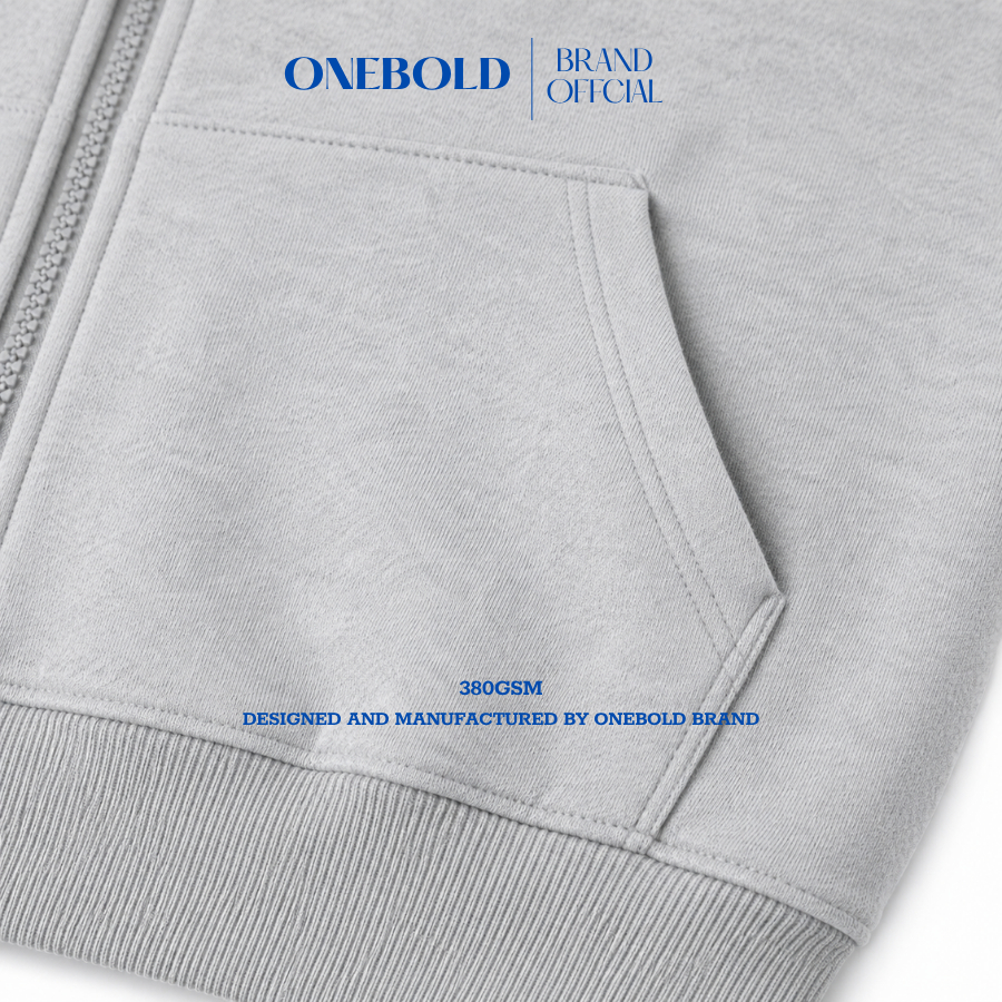 Áo Khoác Hoodie Zip ONEBOLD "Khóa 2 Đầu Nỉ Chân Cua" 380GSM, Áo Nỉ Form Rộng Mũ To Cúc Bấm Nam Nữ Phong Cách | BigBuy360 - bigbuy360.vn