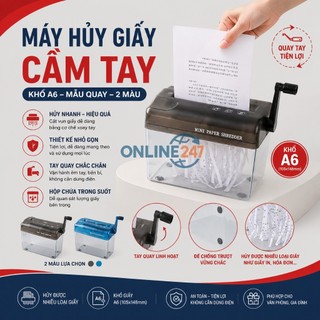 Dụng Cụ Hủy Giấy Cơ Học Mini Đa Màu -Máy Nghiền Giấy Mini Không Cần Pin -Máy Cắt Tài Liệu Quay Tay Cho Gia Đình – Văn Ph