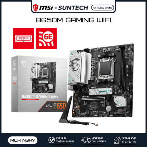 Mainboard MSI B650M GAMING WIFI | Socket AM5, DDR5, PCIe 4.0, Wi-Fi 6E, Hiệu Năng Bền Bỉ, Giá Cạnh T