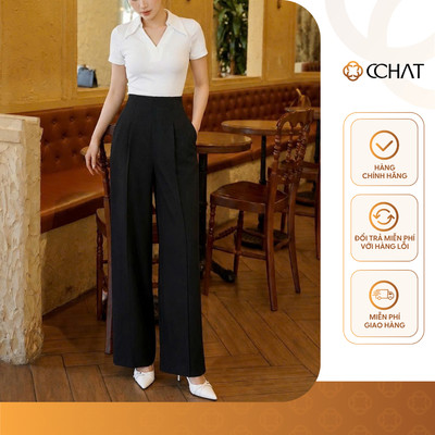 Quần Ống Rộng 𝐂𝐂𝐇𝐀𝐓 Cạp Cao Dáng Đứng Chất Tuytsi Cao Cấp 13QDS2015DT