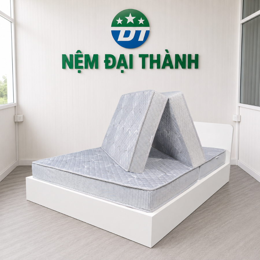 (TẶNG 2 GỐI NGỦ) Nệm Foam DULUX Đại Thành Gấp 2 Chính Hãng, Mềm Mại, Êm Ái, Nâng Đỡ Cơ Thể