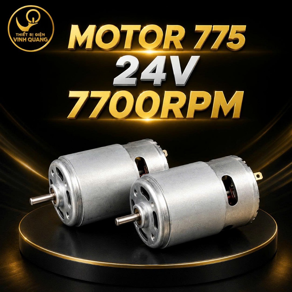 Motor 775 DC 24V 7700RPM – Mô Tơ 775 Trục Tròn – Động Cơ DC