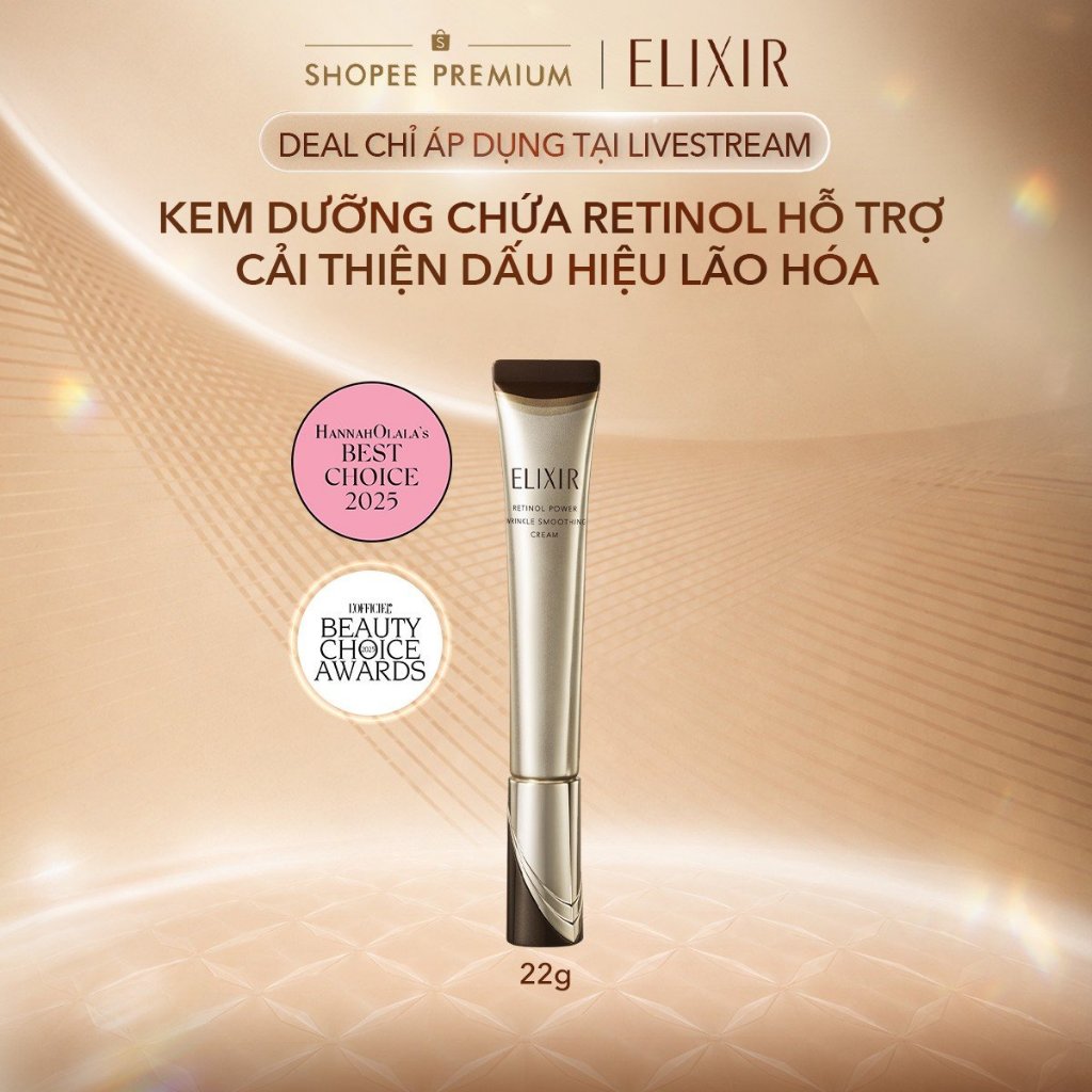 (KOL Live) Kem dưỡng da cải thiện nếp nhăn sâu vùng Mắt - Môi - Mặt ELIXIR RETINOL POWER WRINKLE SMO