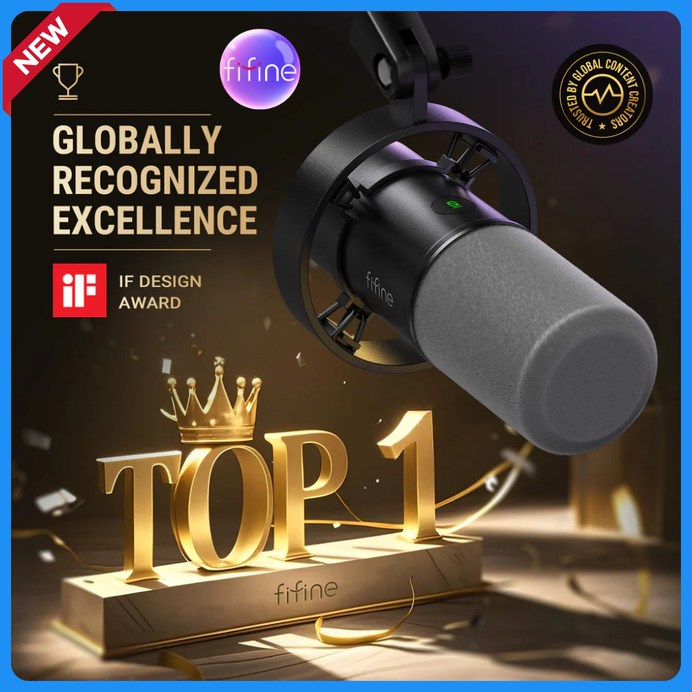 FIFINE K688 - Mic Thu Âm Dynamic XLR/USB, Mic Thu Âm Podcast Cho Máy Tính/Laptop - Bảo Hành 12 Tháng