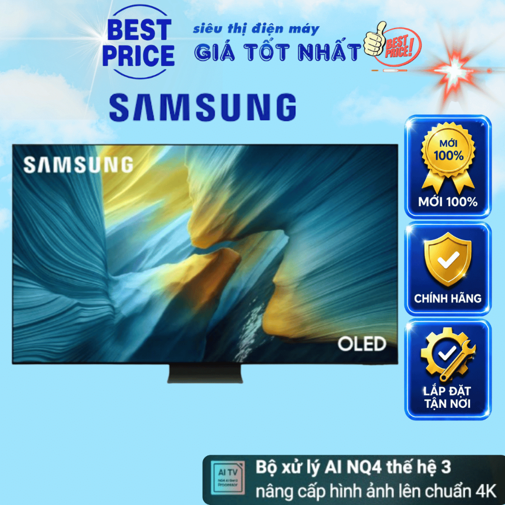 Smart Tivi Samsung OLED 83 inch QA83S95FA 4K QD-OLED, Vision AI, Dolby Atmos, 2025 | 83S95FA