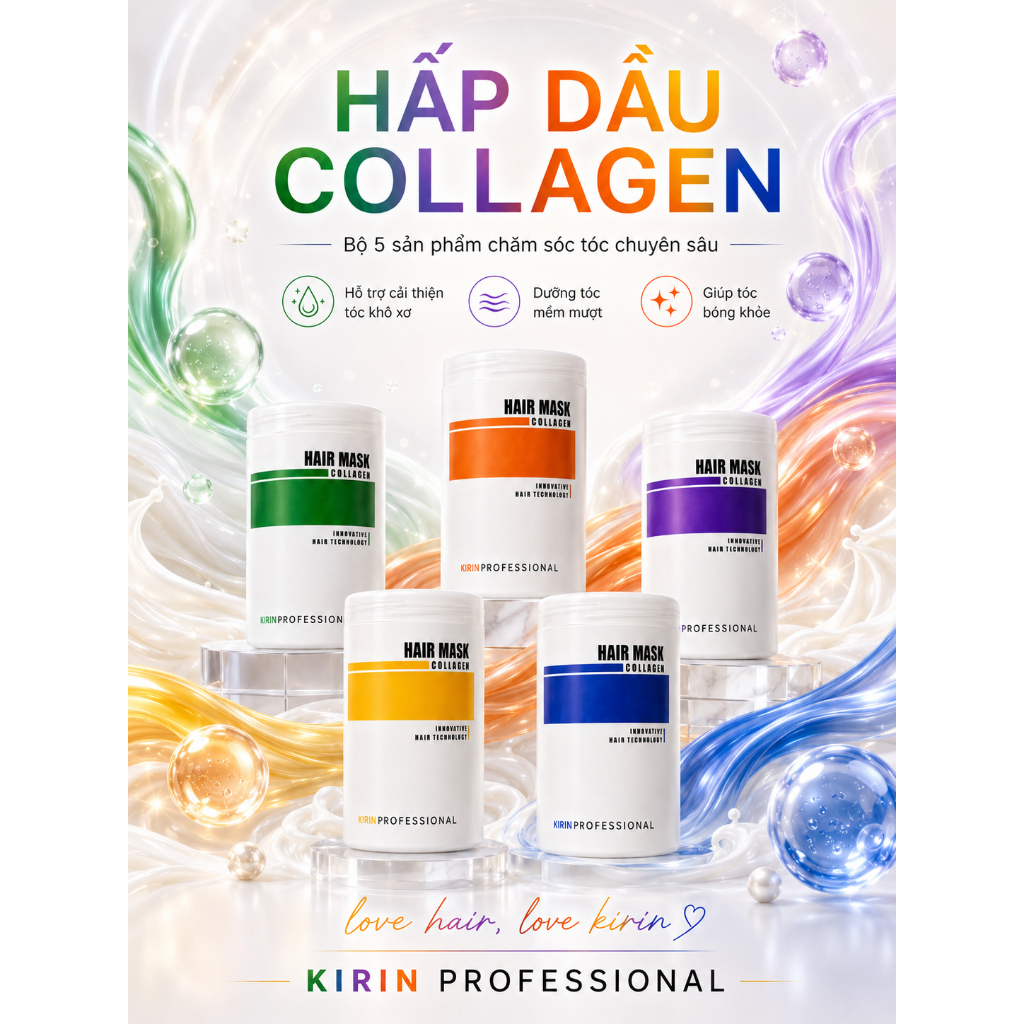 Kirin Professional – Hair Mask Collagen Hấp dầu collagen Kirin Professional