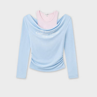 Áo Thun Kiểu Nữ WHO.A.U Two In One Sheer Knit Halter Top_WHLAG2581B