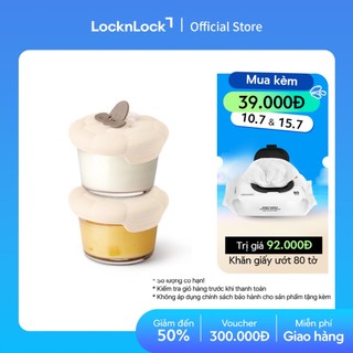 Hộp đựng thức ăn cho bé LocknLock baby food container LNG058S2IVY 2 hộp 150ml nắp hình cừu