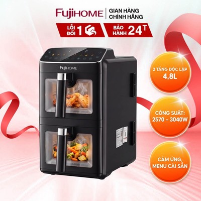 Nồi chiên không dầu Fujihome A10DG-DUAL - Tiện ích 2 tầng độc lập I BH 24 tháng