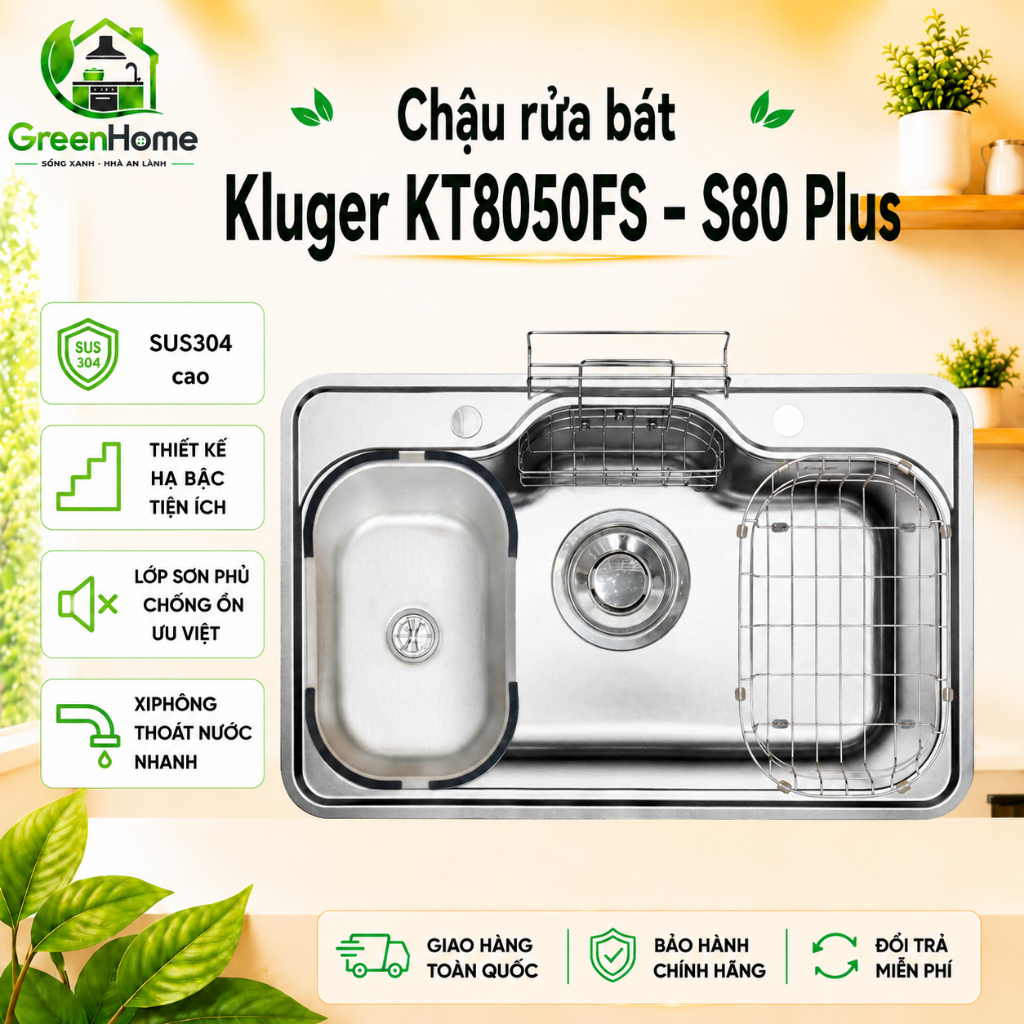 Chậu rửa bát Kluger KT8050FS S80 Plus | Hàng chính hãng