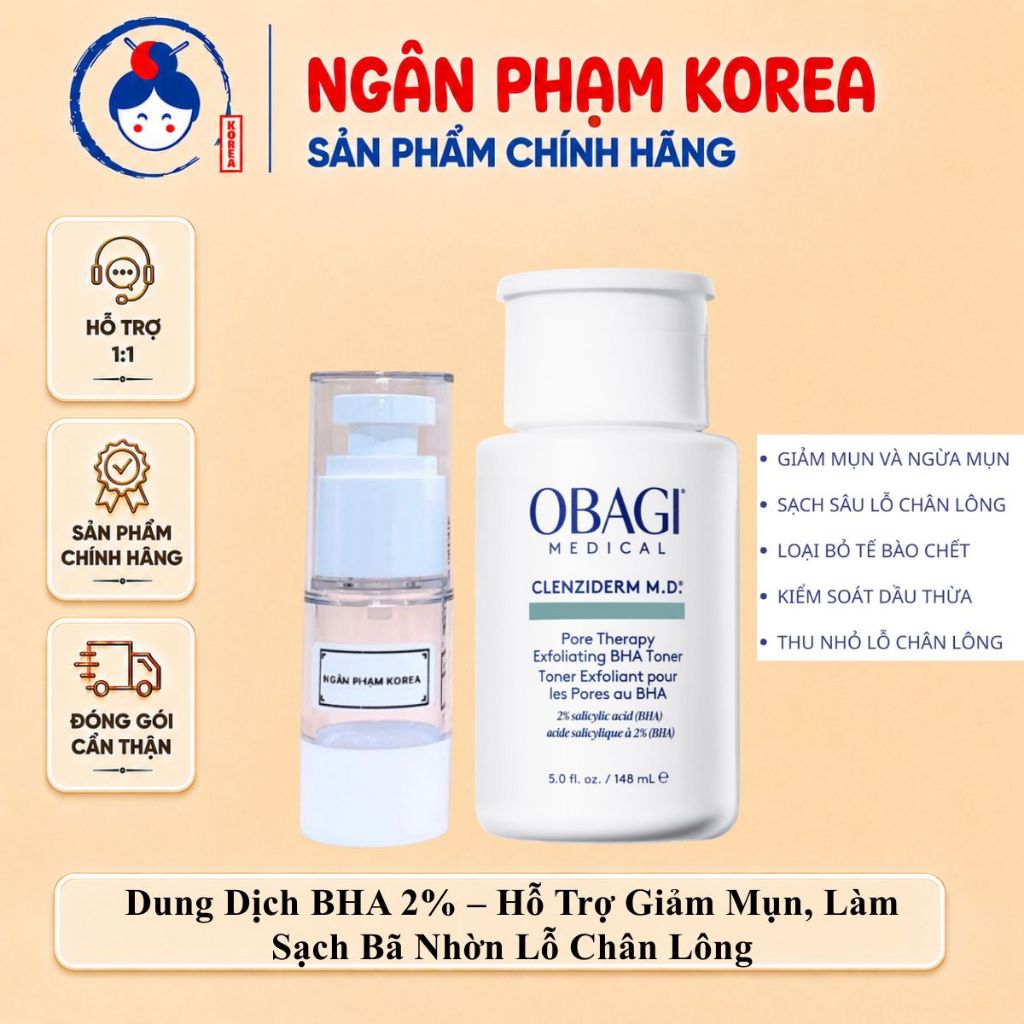 [Mẫu Mới] Dung Dịch BHA Obagi Clenziderm MD Pore Therapy 2% - Kiểm Soát Dầu Thừa, Giảm Bã Nhờn