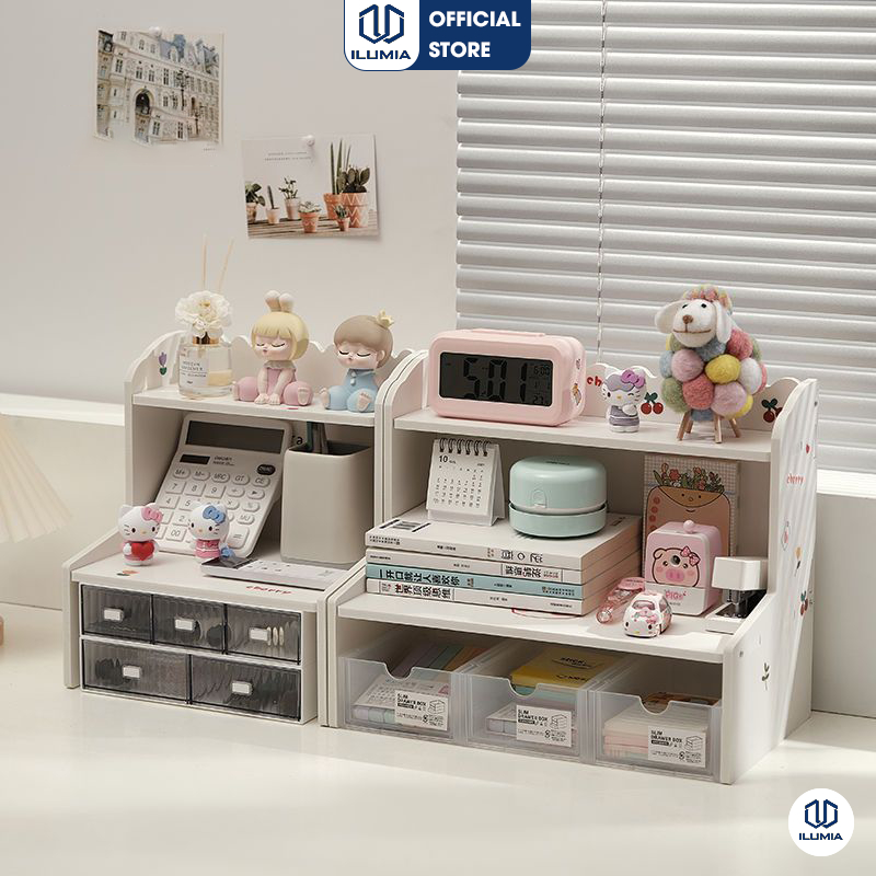 Kệ sách 2 tầng để bàn chất liệu PVC ILUMIA - IG419