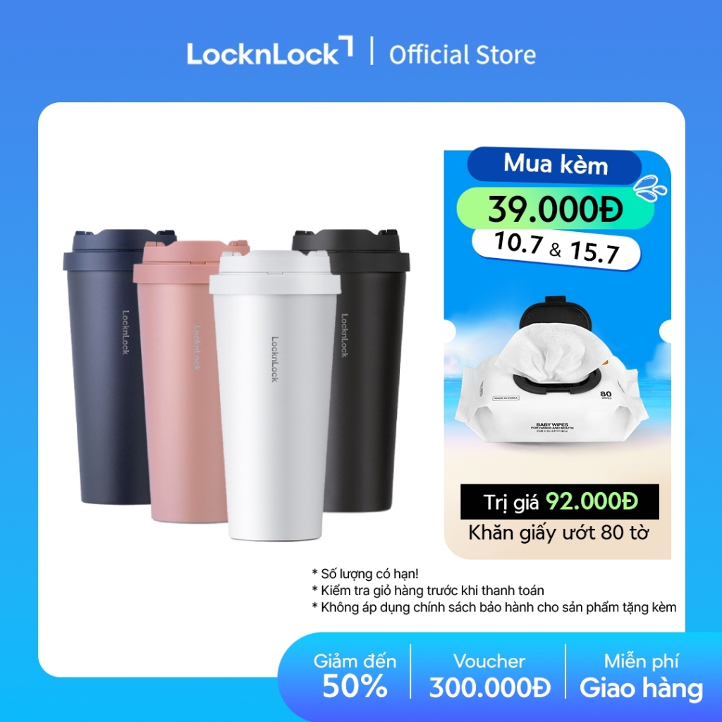 Bình giữ nhiệt Lock&Lock Energetic one-touch thép không gỉ 316L 550ml và 400ml - LHC3249 (4 màu)