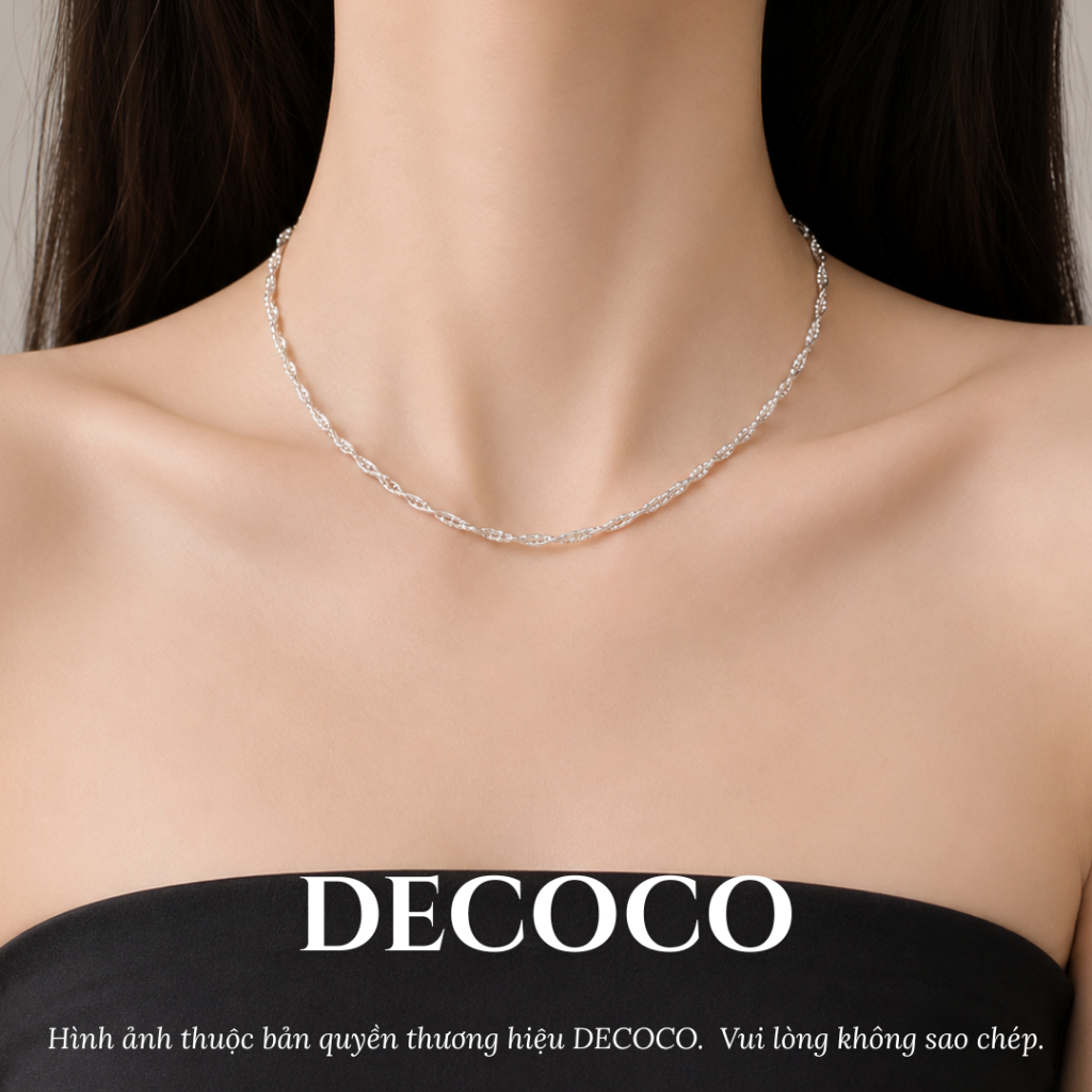 Dây chuyền nữ, choker Melani layer 2 lớp xoắn DECOCO ACC
